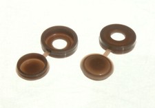 Screw Caps With Hinged Covers For No. 6 & No. 8 Screws Brown  | Onestopdiy New