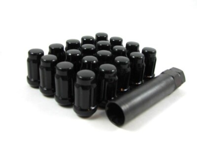 20 Pc Set Spline Tuner Lug Nuts ¦ 12x1.5 ¦ Black ¦ For Hyundai Kia