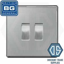 BG Nexus Brushed Steel Screwless Flatplate Switches & Sockets Satin Chrome Grey