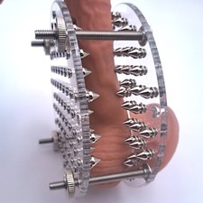 CBT Spiked Crusher Plates for Cock Toy BDSM Bondage Device Cock Balls OVAL HOLE