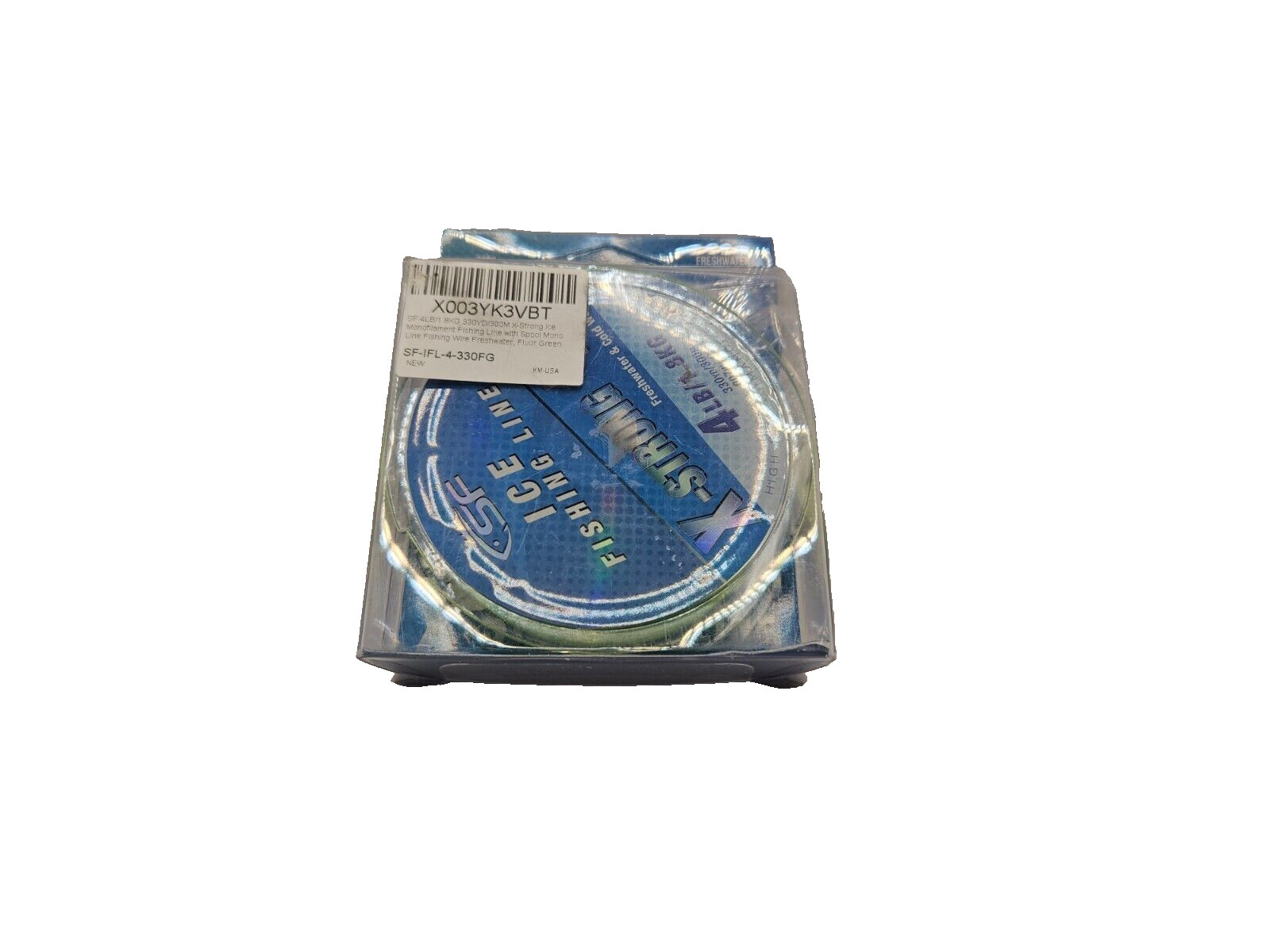 SF X-Strong Monofilament Ice Fishing Line with Spool 4LB/1.8KG, Flour Green -New