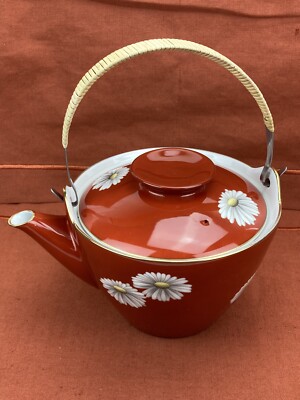 Teekanne Porzellan Noritake Red Daisy    ca. 1 Liter Vintage / gebraucht