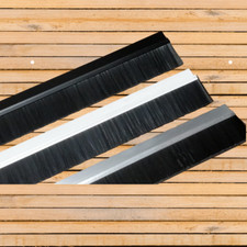 Door Brush Draught Excluder Aluminium Weather Seal Strip 1000mm  WHITE - BLACK -