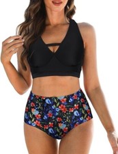 JASAMBAC Women's Bikini Bathing Suit Flattering Holiday Beach Size: 2XL (UK22)