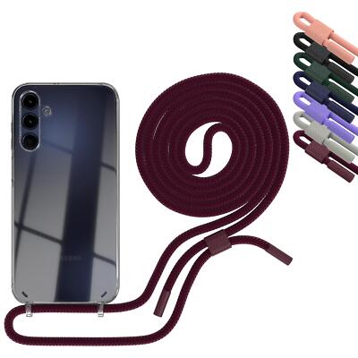 EAZY CASE für Samsung Galaxy A15 Handykette Unifarben Silikonhülle Band Kordel