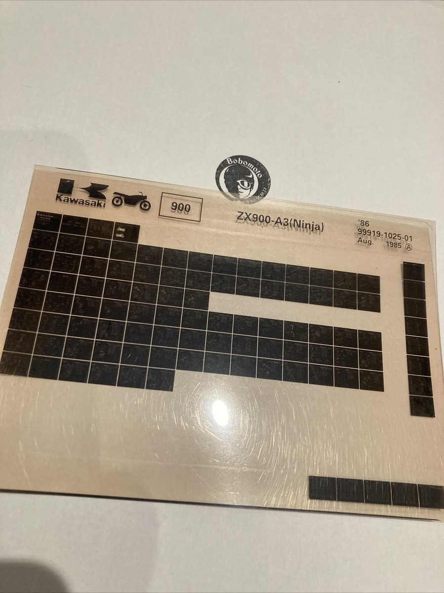 Kawasaki ZX900 A3 Ninja GPz900R 1986 Microfiche Parts List | eBay