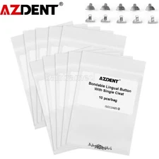 10pcs/Bag AZDENT Dental Orthodontic Bondable Lingual Button Single Wings Metal 