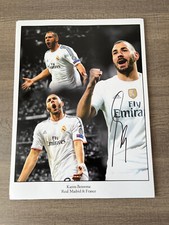 Signed Karim BENZEMA Real Madrid Montage 16"x12"  COA France