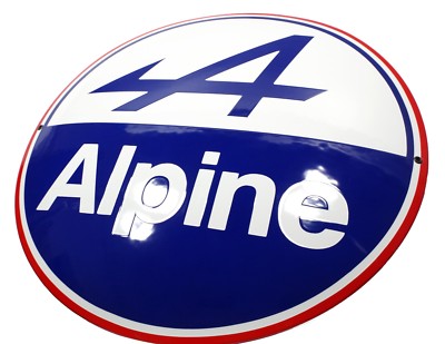 Schild ALPINE Logo Emaille 50 cm -NEU- 10 Jahre Garantie