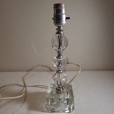 Leviton Art Deco Style Heavy Crystal Lamp In Working Condition Made in USA