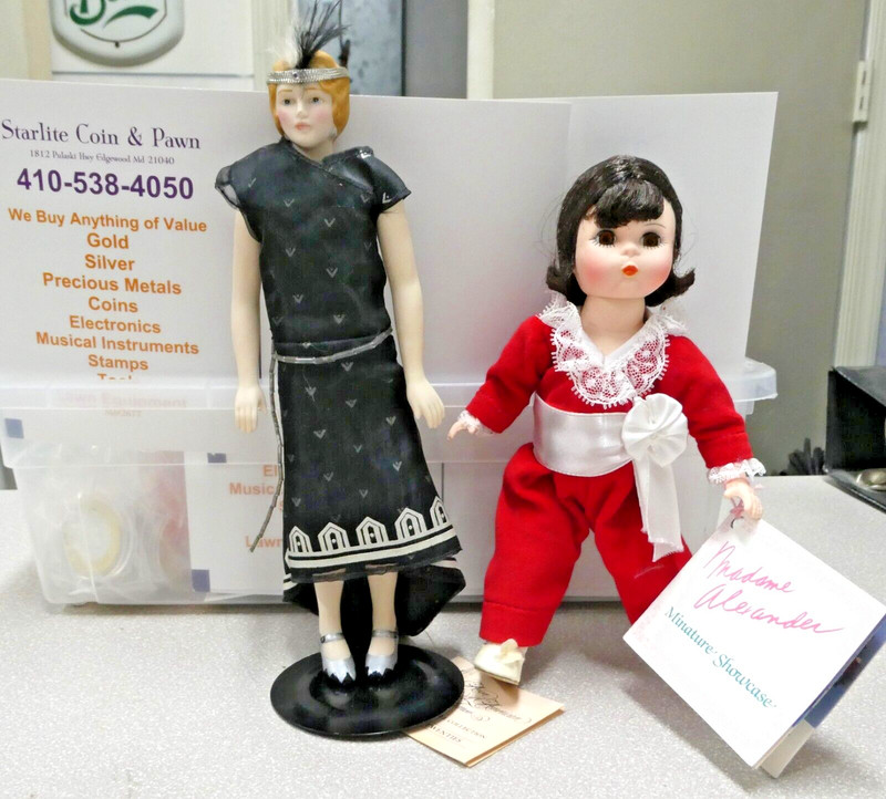 Vintage Dolls Avon Roarin 20's & Madame Alexander Miniature Red Boy W/Tags