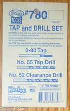 Kadee 780 Tap  Drill Set -- 0-80 Tap, 52  55 Drills