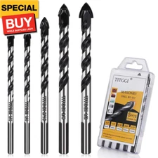 Concrete & Masonry Professional Drill Bit Set (5PCS) for Glass/Brick/Plastic/Cem