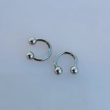 2 - 16g 6mm Septum Ring Circular Barbell Horseshoe Surgical Steel Tiny Small USA