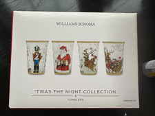 Williams Sonoma Twas The Night Before Christmas Tumblers Set of 4 NIB