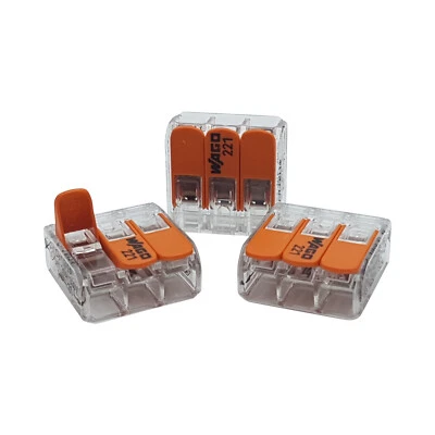 WAGO KONTAKTTECHNIK GMBH & CO. KG 10 Stück Wago 221-413 Verbindungsklemme 3 Leiter mit Betätigungshebel 0,2-4 qmm