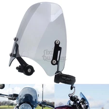 Light Gray Windshield Windscreen w/Bracket For Triumph Bonneville Bobber 2017-23