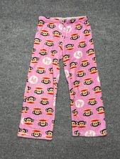 Paul Frank Penguins Pink Fleece Pajama Lounge Sleepwear Bottoms Large