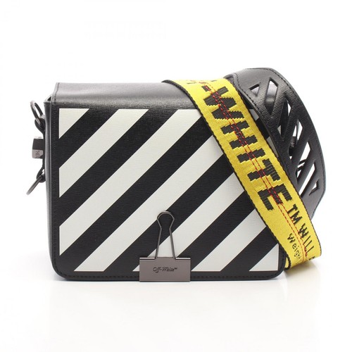 Off-White OFF-WHITE Diagonal Binder Flap Bag 2-Way Shoulder Bag Leather
