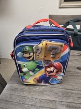 Super Mario 10" Lunch Bag Luigi Yoshi Question Block Kids Nintendo New Tags