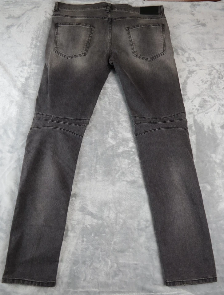 Pierre Balmain Jeans Mens 40 Black Distressed Biker Slim Fit Made In Italy Denim - Image 3 of 4