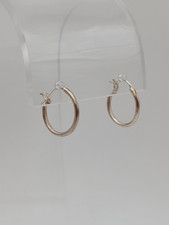 VTG 925 Huggie Hoop Earrings 0.5in Polished Sterling Silver Small Classic Huggy