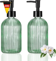 Seifenspender Glas Schwarz 400Ml NachfüLlbar FüR Bad KüChe Waschbecken
