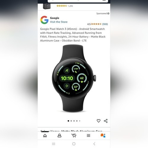 Google Pixel Watch 3 (45 mm) - Noir mat - LTE - Photo 4 sur 15