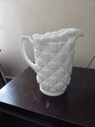Westmoreland Vintage Milk Glass Pitcher Old Quilt Pattern