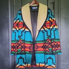 VTG Pendleton Aztec Southwestern Blanket Native American Wool Jacket Mens 42