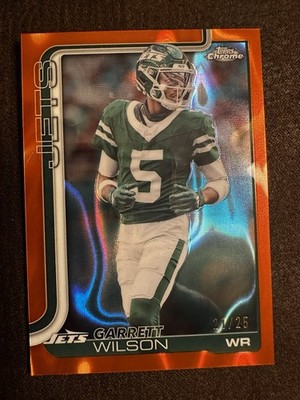 Garrett Wilson 2025 Topps Chrome #235 Orange Lava Refractor /25