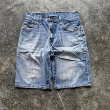 Y2K 2000s Levi  s baggy Summer Essential Faded Blue Denim Jorts shorts 31''