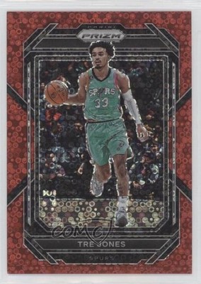 2022-23 Panini Prizm Fast Break Red Prizm 32/100 Tre Jones #209 14gy