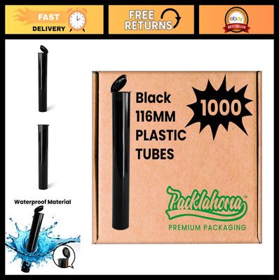 116mm Black Pop Top Tubes - 1000 Count, Ideal for Storage & DIY Projects