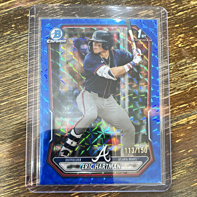 Bowman 2024 Bowman Chrome Prospects 1st Bowman Eric Hartman Blue Shimmer /150