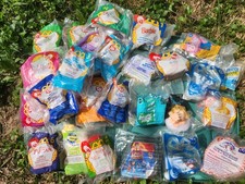 Vtg Sealed McDonald's Toy Lot Mostly 90s Up Tarzan Magic Bus Hunchback Smurfs TY