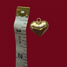 18K Genuine 750 Yellow Gold Heart Charm Penda...