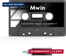 Mwin Audio Cassette Head Cleaner Tape w/ 1 Cleaning Fluids Care Wet Maintenance