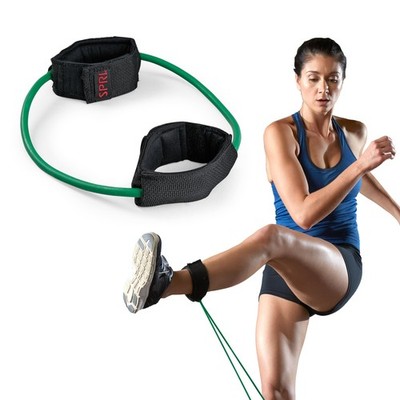 Xercuff Leg Resistance Band Exercise Cord with Non-Slip Padded Ankle Cuffs, G...
