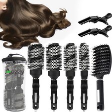 Ceramic Boar Bristle Round Hair Brush Set for Blow Drying Styling Women