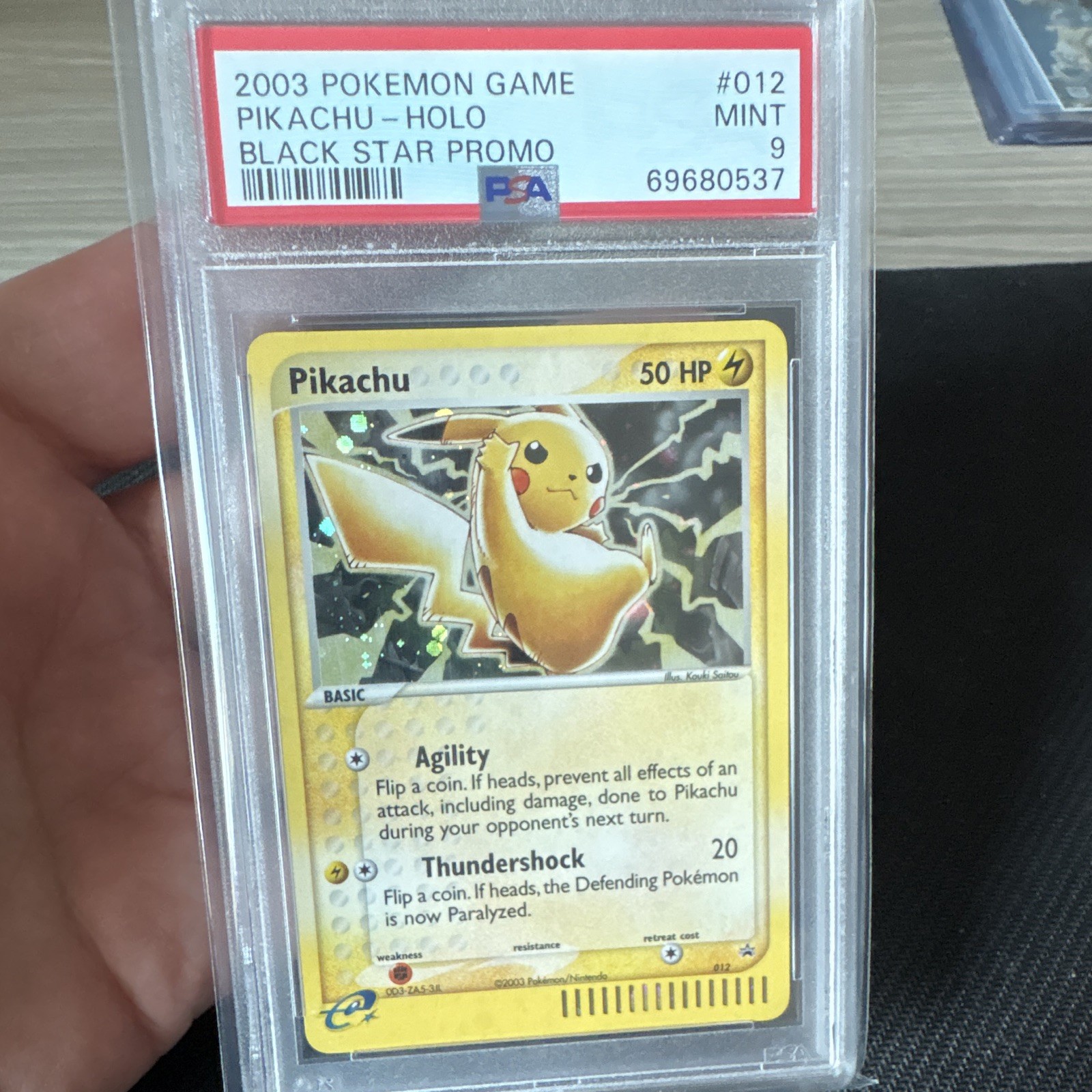 Pikachu 2003 Holo Black Star Promo #012 Nintendo Pokémon TCG PSA 9 view 2