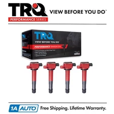TRQ 4 Piece Premium High Performance Ignition Coil for Accord Civic CR-V 2.4L
