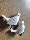 2 Vintage Porcelain White Dove Clip Christmas Tree Ornament Decoration  — photo 2