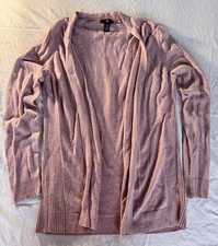 Gap Women  s Open Front Cardigan Sweater M Purple Heather Long Sleeve Knit