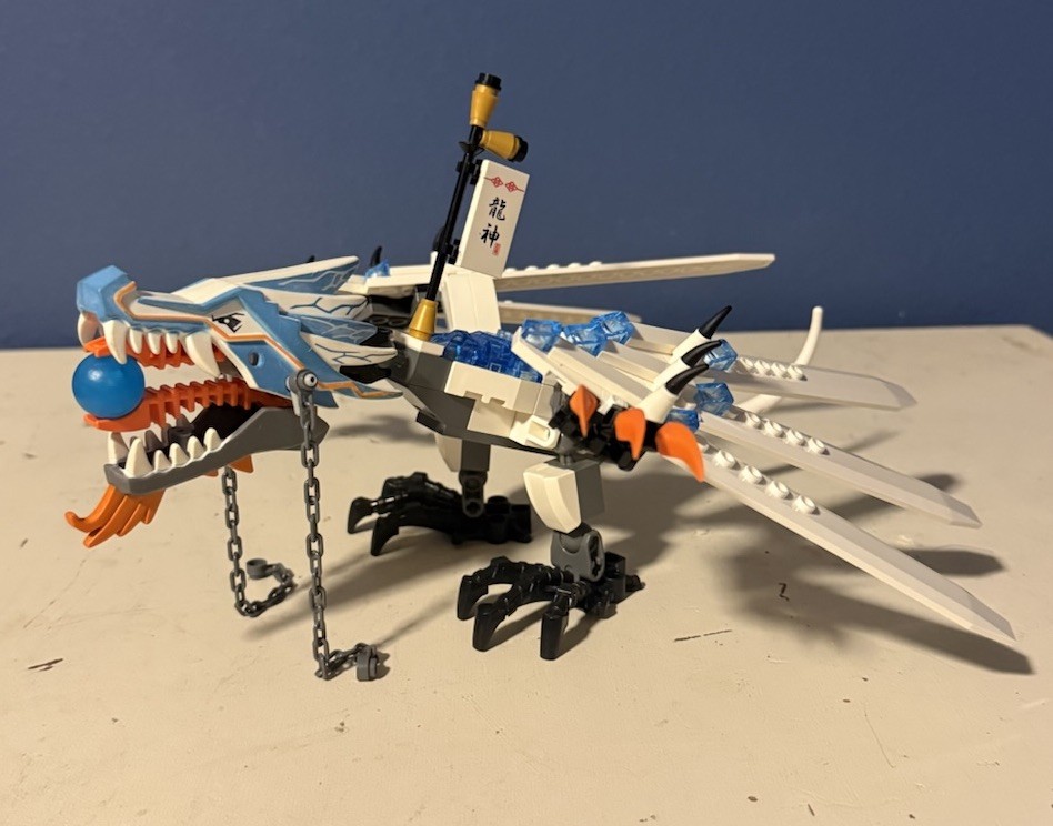 LEGO 2260 Ninjago Ice Dragon Attack NO MINIFIGURES DRAGON ONLY Read & Look