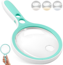 Large Magnifying Glass with Light 10X 25X 45X 60X 12 LED Magnifier Green