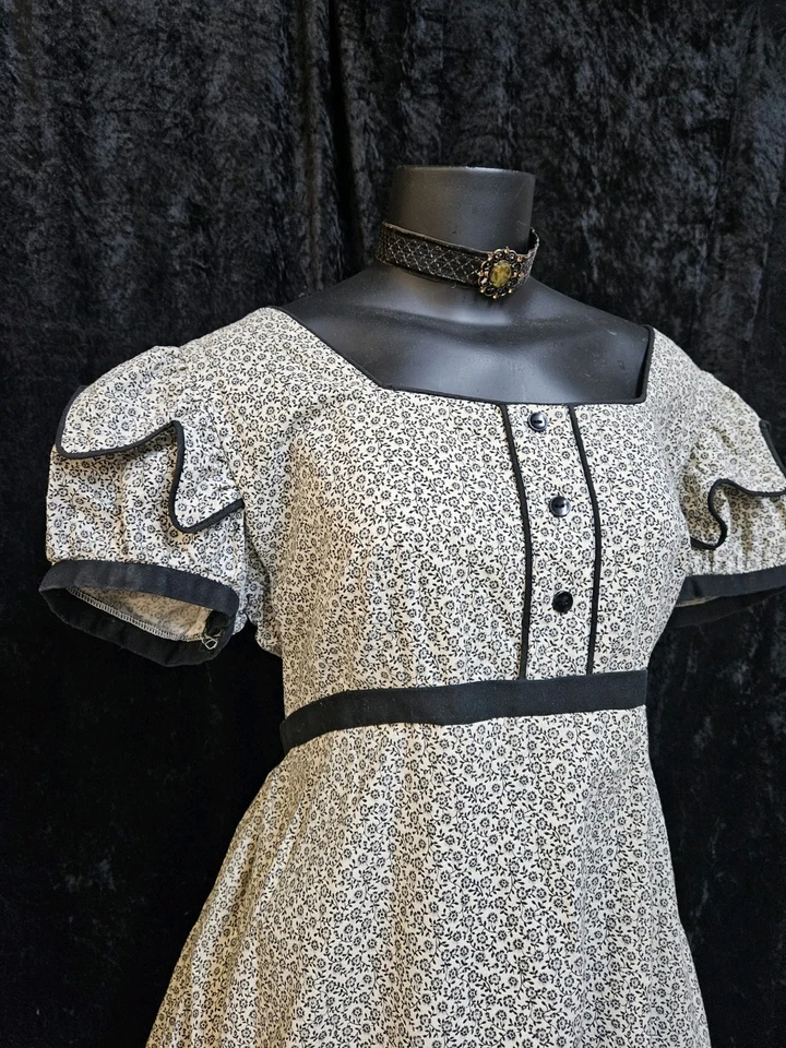 JANE AUSTEN Regency Dress COTTON and lined 40 " BUSTworn  in one play NECKLAC WI - Image 4 of 4