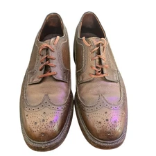 Hanover LB Sheppard Wingtip Brown Leather Oxford Dress Shoes Mens Size 9 C/A