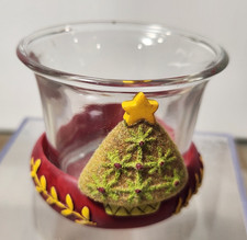 Cute Little Votive Candle Holder Christmas Tree Resin Base 2.5"x 3"