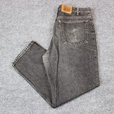 Levis 540 Jeans Men's Tag 38X30 Meas 36x29 Black Denim Brown Tab Vintage Relaxed